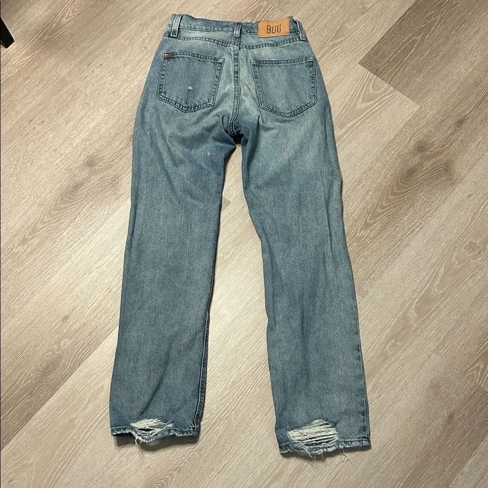 BDG by Urban Outfitters Distressed Faded Straight Leg High Waisted Denim Jeans